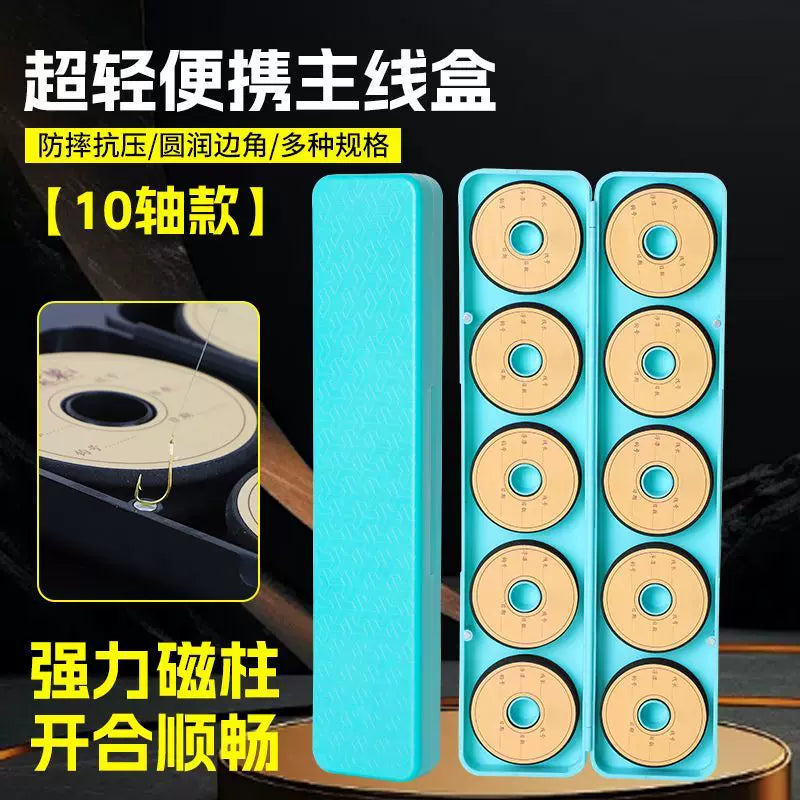 Fishing Line Spool Storage Box with Winding Coils, High Hardness Wear-Resistant Main Line Organizer