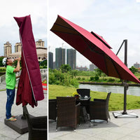Outdoor Patio Umbrella Cover, Waterproof Sunshade Dustproof UV Protection for Cantilever Umbrella Base