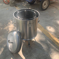 Outdoor Charcoal Grill Set for Home Use - Round BBQ Smoker for Indoor and Outdoor Grilling