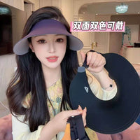 Reversible Dual-Color Sun Visor Hat with Enlarged Brim for Outdoor Sports