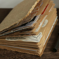 Jomoo Linen Frayed Edge Blank Notebook Vintage Kraft Paper Handmade Journal for Gifts