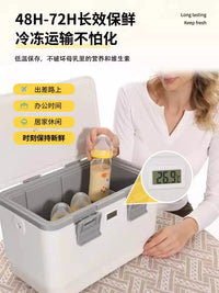 Portable Insulated Cooler Box for Breast Milk, Medicine, and Food Transport with Temperature Display