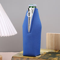 Neoprene Beer Bottle Cooler Sleeve with Zipper, Insulated Anti-Slip Cover for Glass Bottles