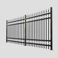 Wrought Iron Fence Panel Thickened Square Tube Railing for Residential and School Security
