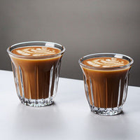 Tempered Glass Coffee Latte Cup for Espresso and Flat White, Heat-Resistant Mini Bomber Style