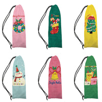 Christmas Illustration Badminton Racket Drawstring Shoulder Bag