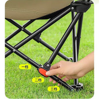 Outdoor Folding Recliner Moon Chair Portable Camping Beach Chair with 3-Gear Adjustment