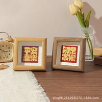 Square Mini Photo Frame Hollow Simple Desktop Solid Wood Picture Frame Ornament