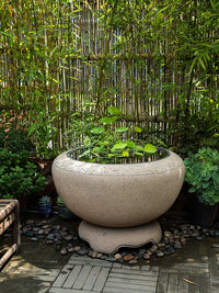 Outdoor Artificial Stone Round Water Tank for Garden Landscaping, Fish Pond, and Planter