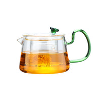 Borosilicate Glass Teapot with Infuser, Heat-Resistant Stovetop Safe Tea Kettle for Loose Leaf Tea