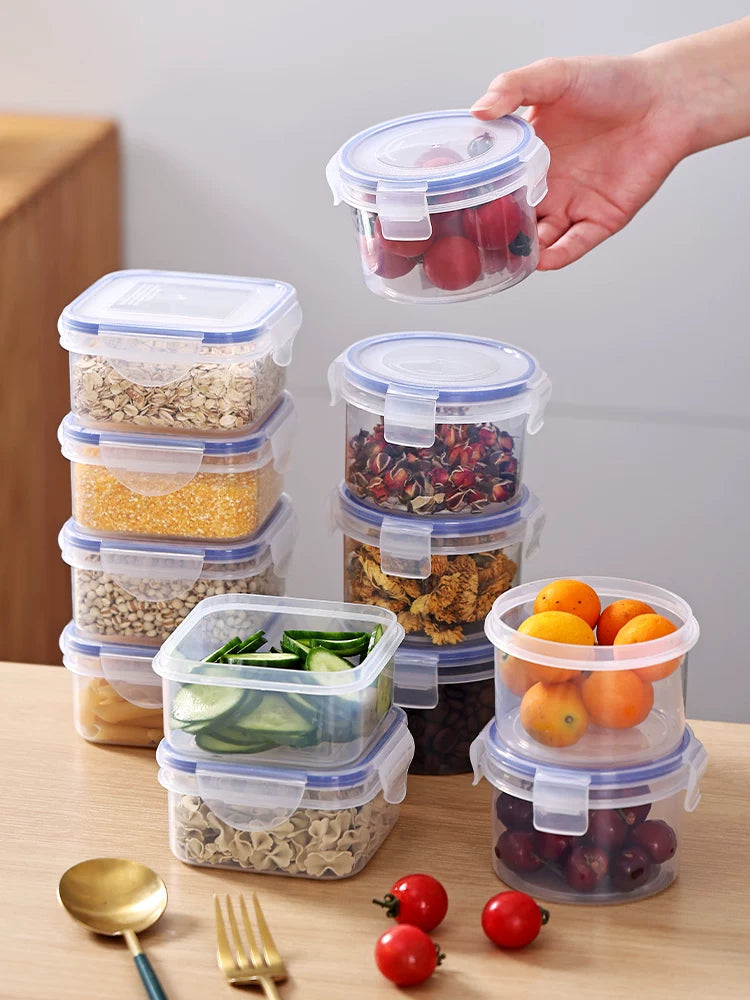 Food Grade Microwave Safe Food Storage Containers with Lids - Leakproof Plastic Bento Boxes for Fruit & Meals