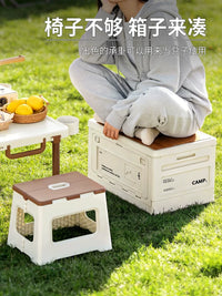 Large Capacity Outdoor Camping Storage Box with Integrated Table, Foldable Car Trunk Organizer