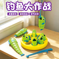 Fishing Master Retractable Toy for Kids, Educational Green Fish Early Learning Tabletop Game