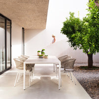 Outdoor Wicker Patio Dining Set with Table and Chairs, 5-Piece Garden Furniture for Balcony, Villa, Yard