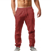 Men's Hip Hop Breathable Cotton Linen Loose Casual Sport Pants