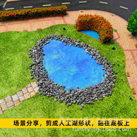 Miniature Landscape Water Surface Sticker for DIY Model Scenery, A4 Self-Adhesive