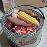 Stainless Steel Charcoal Brazier with Grill Net for Outdoor Heating and BBQ