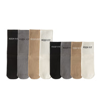 Women's High Elastic Cotton Non-Slip Pilates Yoga Socks with Lettering, Mid-Calf Length