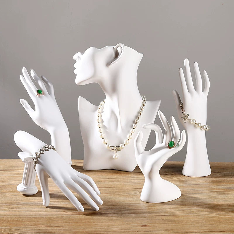 Mannequin Hand/Neck Jewelry Display Stand for Necklaces, Rings, Bracelets
