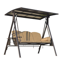 Outdoor PE Woven Rattan Swing Chair Waterproof Sunscreen Cradle for Patio Villa Balcony