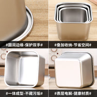 304 Stainless Steel Square Food Storage Container for Restaurant, Kitchen, Camping, and Refrigeration