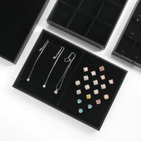 Black Velvet Jewelry Display Tray for Rings Necklaces Bracelets Earrings