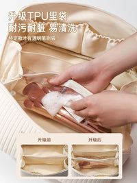 Portable Cosmetic Bag for Women, Large Capacity Travel Toiletry Organizer, Waterproof Makeup Pouch with Elegant Design