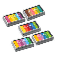 Large Rectangular Gradient Rainbow Ink Pad for DIY Crafts and Scrapbooking