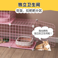 Large Indoor Cat Cage Villa with Litter Box Space