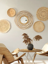Bohemian Rattan Woven Wall Decor for Home, Living Room, Bedroom, and Dining Area