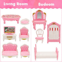 22-Piece 1:12 Scale Dollhouse Miniature Furniture Set for Bedroom, Living Room, Bathroom