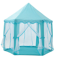 Kids Hexagonal Tulle Play Tent Princess Castle Playhouse for Indoor Outdoor Fun