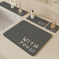 Diatomaceous Earth Absorbent Mat for Bathroom Countertop Sink Splash Guard