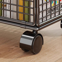 Foldable Rolling Under-Desk Bookshelf Storage Cart for Home Office and Students
