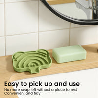Silicone Soap Dish with Drainage for Bathroom and Travel, Portable Soap Holder Tray