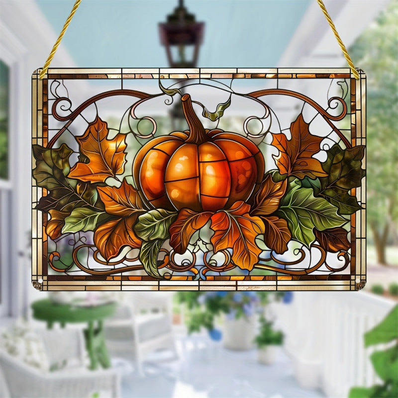 Halloween Pumpkin Acrylic Suncatcher Outdoor Window Decor Garden Home Ornament