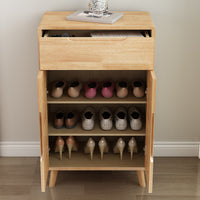 Japanese Style Dustproof Shoe Cabinet with Storage, Economical Solid Wood Entryway Organizer for Home, Simple Hallway Console Table