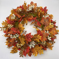 Halloween Thanksgiving Autumn Maple Leaf Wreath Door Hanging Decoration