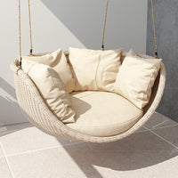 Outdoor Leisure Swing Basket Chair Indoor Balcony Woven Rattan Seat Patio Rattan Chair Single Nordic Rocking Chair