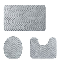 Super Soft Chenille Jacquard Non-Slip Bath Mat Set Absorbent Doormat for Bathroom Entryway