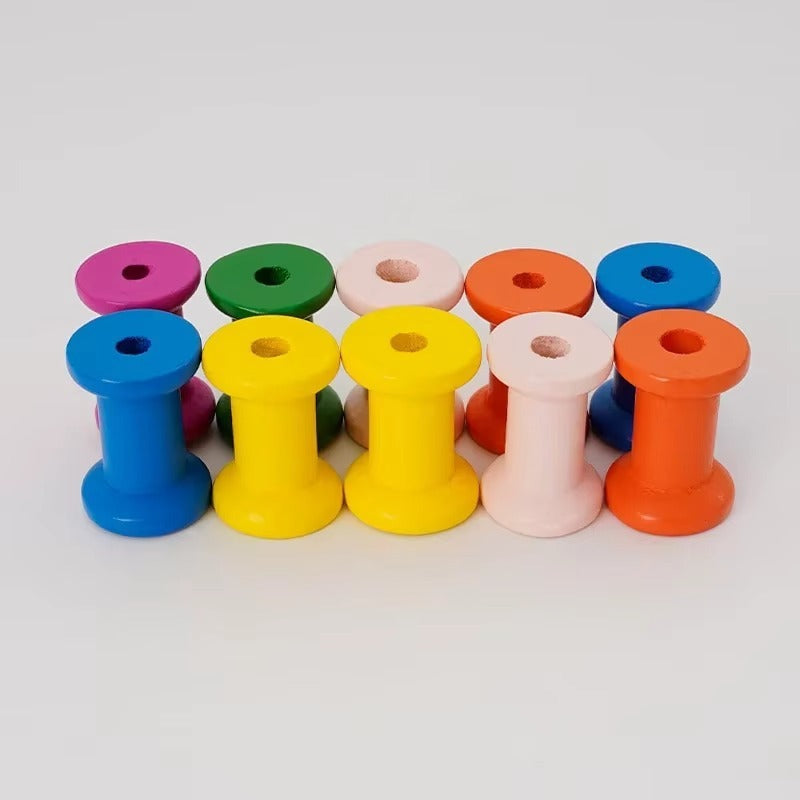 Wholesale Colorful Wooden Spools for DIY Crafts and Retro Accessories