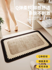 Linen Woven Bathroom Mat Absorbent Non-Slip Toilet Washroom Home Carpet Entrance Foot Mat