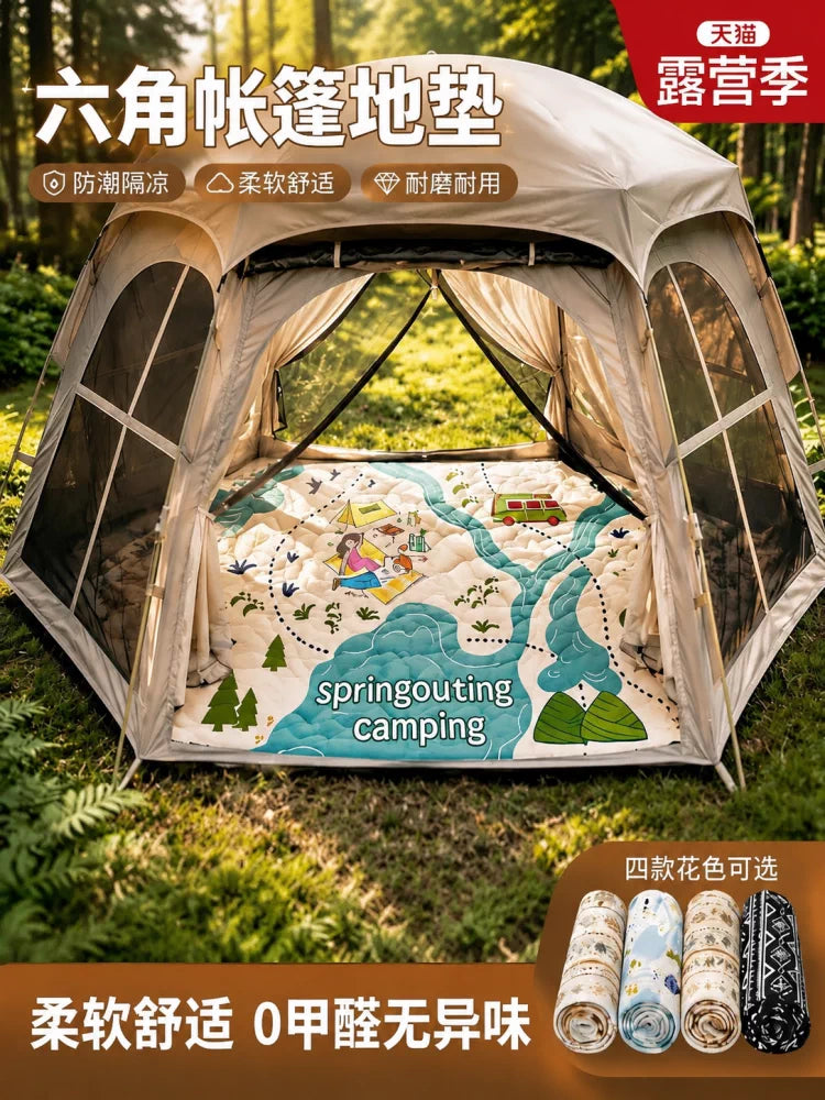 Hexagonal Tent Mat Waterproof Camping Picnic Blanket