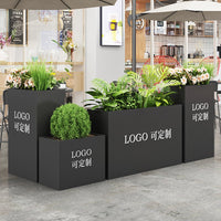 Black Stainless Steel Metal Planter Box, Freestanding Outdoor Rectangular Planter for Patio & Garden Plants, Modern Design