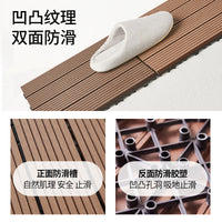 Interlocking Wood Plastic Composite Bathroom Floor Tiles for Shower and Balcony, Waterproof Anti-Slip Drainage Mat