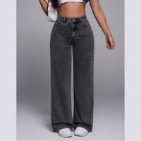Women's High-Waisted Loose Straight Leg Jeans