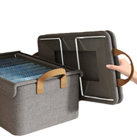 Foldable Steel Frame Storage Box with Lid, Cationic Fabric Organizer for Clothes and Under-Bed Storage