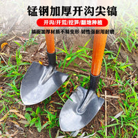 Manganese Steel Pointed Hoe with Wooden Handle for Gardening and Farming