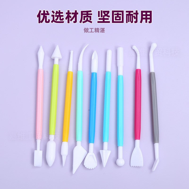 8-Piece Ultra-Light Clay Tool Set with Embossing Molds for Kids' DIY Crafts