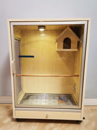 Mishiqi Wooden Parrot Cage for Adult Cockatiels Breeding and Ornamental Birds DIY Landscape Cage